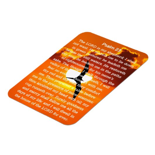 Psalm 23 Orange Sunset Seagull Magnet (Linke Seite)
