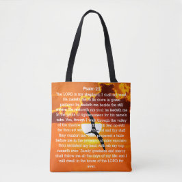 Psalm 23 Orange Sunset Seagull Tasche