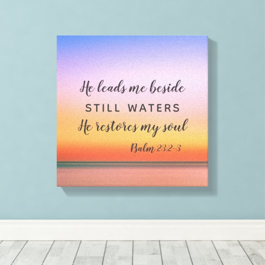 Psalm 23 Pink Beach Leinwanddruck (Insitu (Holzboden))