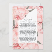 Psalm 23 Pink Peonies Celebration of Life Funeral Einladung (Vorderseite)