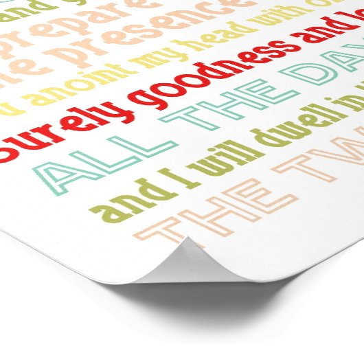 Psalm 23 Plakatdruck Poster (Ecke)