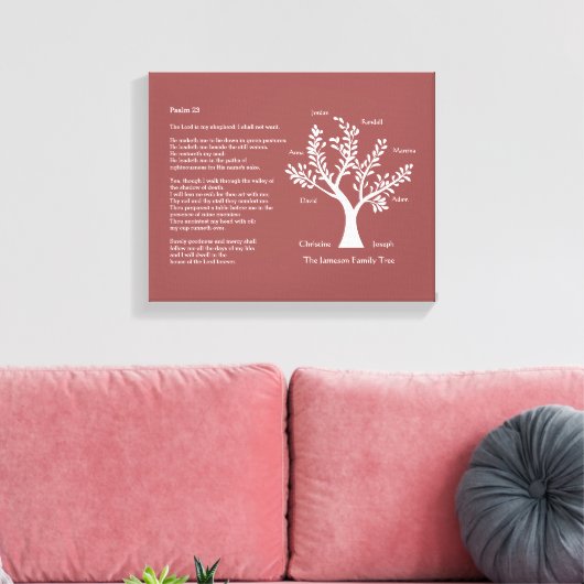 Psalm 23 plus Family Tree Leinwanddruck (Insitu (Wohnzimmer))