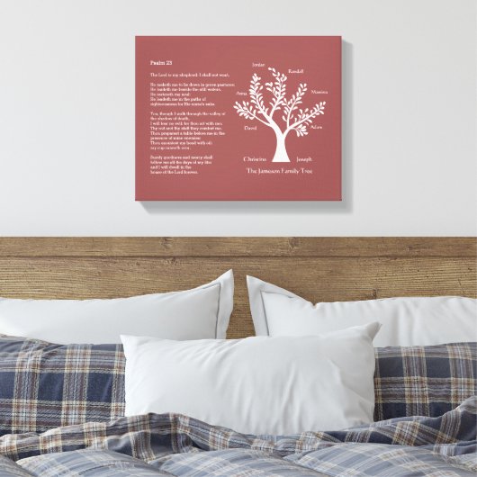 Psalm 23 plus Family Tree Leinwanddruck (Insitu (Schlafzimmer))