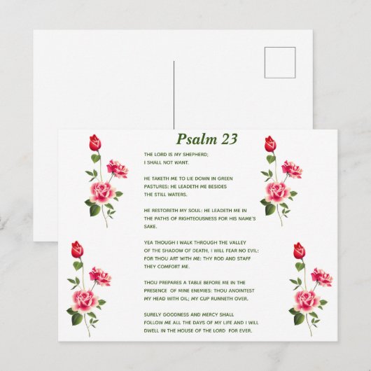 Psalm 23 postkarte (Vorne/Hinten)