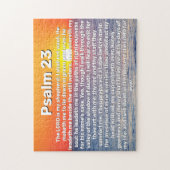 Psalm 23 Red Ocean Sunset Bible Verse Puzzle (Vertikal)