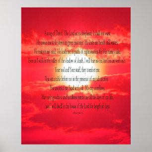 Psalm 23, Red Sky, Value Poster Paper (Matte)