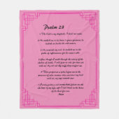Psalm 23 rosa Grenze Fleecedecke (Vorderseite)