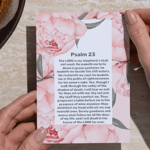 Psalm 23 rosa Pfingstrosen Lebensfeier Beerdigung Einladung