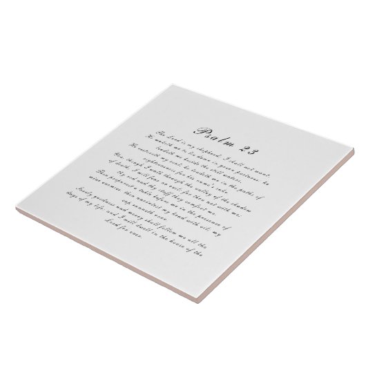 Psalm 23 Schrift Einfach Elegant Schwarz & Weiß Fliese (Seite)