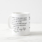 Psalm 23 Schwarz-Weiß-Bibelverse-Schrift Kaffeetasse (Vorderseite Links)