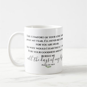 Psalm 23 Schwarz-Weiß-Bibelverse-Schrift Kaffeetasse