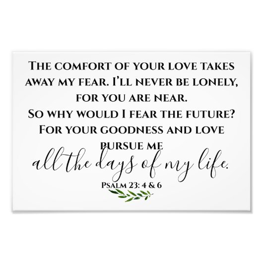 Psalm 23 Schwarz-Weiß-Schrift Mauer Kunstmuseum Fo Fotodruck (Vorne)