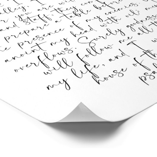 Psalm 23 Script-Schriftart Poster (Ecke)