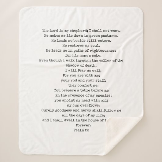 Psalm 23 Sherpa Fleece Blanket KUSTOMIZABLE Sherpadecke (Vorderseite)