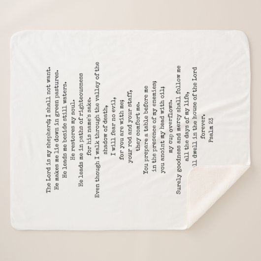 Psalm 23 Sherpa Fleece Blanket KUSTOMIZABLE Sherpadecke (Vorderseite (Horizontal))