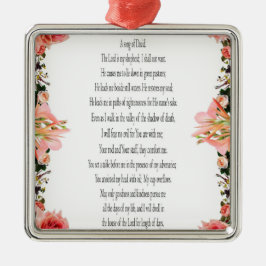 Psalm 23 Song David, Rosa Rose, Squre Ornament