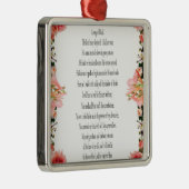 Psalm 23 Song David, Rosa Rose, Squre Ornament Aus Metall (Rechts)
