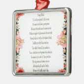 Psalm 23 Song David, Rosa Rose, Squre Ornament Aus Metall (Links)