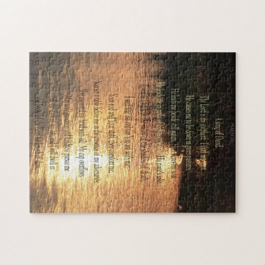 Psalm 23, Sonnenuntergang auf stillem Wasser 252 S Puzzle (Horizontal)