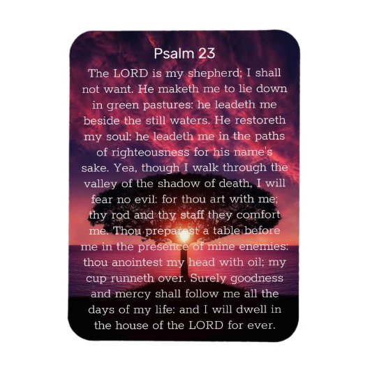 Psalm 23 Sonnenuntergang Magnet (Vertikal)
