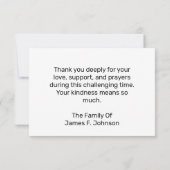 Psalm 23 Sonnenuntergang Tree Beileid Beerdigung Dankeskarte (Rückseite)