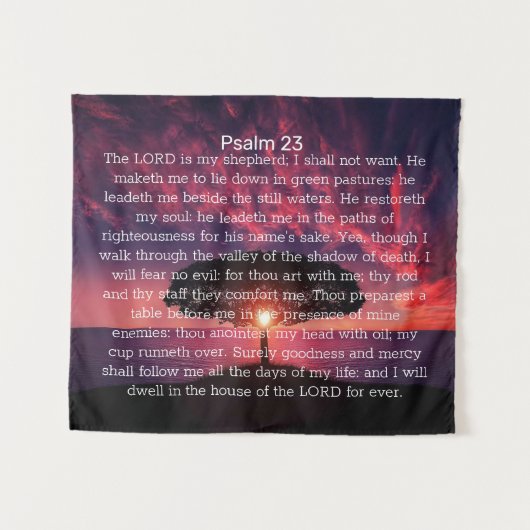 Psalm 23 Sonnenuntergang Wandteppich (Vorderseite (Horizontal))