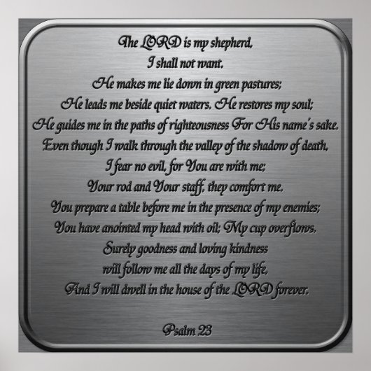 Psalm 23 - Stahl Poster (Vorne)