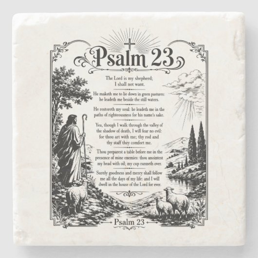Psalm 23 steinuntersetzer (Vorderseite)