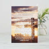 Psalm 23 Sun Cross Feier der lebenslangen Beerdigu Einladung (Stehend Vorderseite)