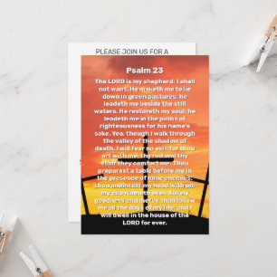 Psalm 23 Sunset Cross Feier des Lebens Beerdigung Einladung