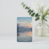 Psalm 23 Sunset Lake Memorial Prayer Card Visitenkarte (Stehend Vorderseite)