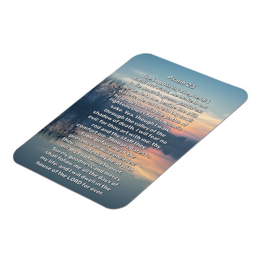 Psalm 23 Sunset Lake Religious Magnet (Linke Seite)