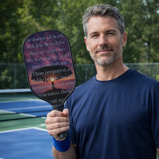 Psalm 23 Sunset Tree Christlich Pickleball Schläger