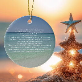 Psalm 23 The Lord is My Shepherd Beautiful Beach Keramik Ornament