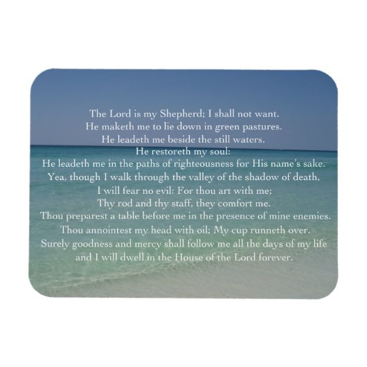 Psalm 23 The Lord is My Shepherd Beautiful Beach Magnet (Horizontal)