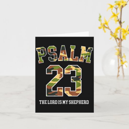 Psalm 23 The Lord Is My Shepherd Camouflage Christ Karte (Gelbe Blume)