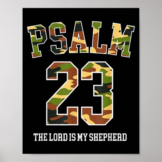 Psalm 23 The Lord Is My Shepherd Camouflage Christ Poster (Vorne)