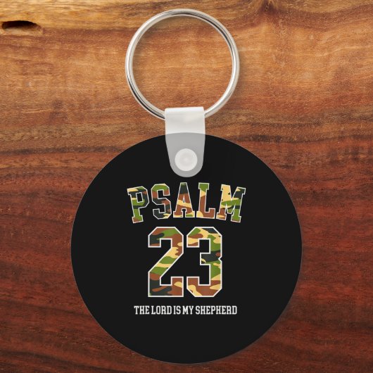 Psalm 23 The Lord Is My Shepherd Camouflage Christ Schlüsselanhänger (Vorderseite)