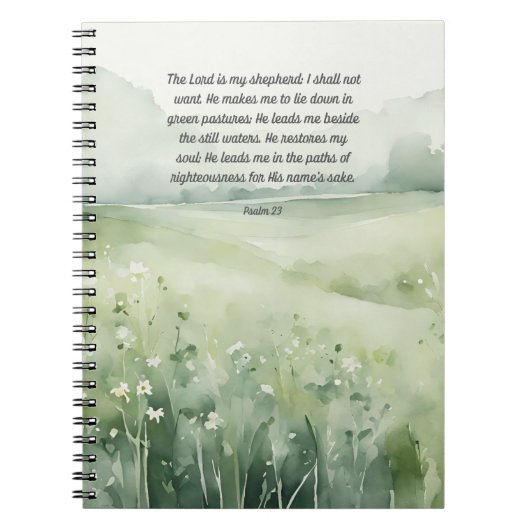 Psalm 23 The Lord is My Shepherd Journal Notebook Notizblock (Vorderseite)