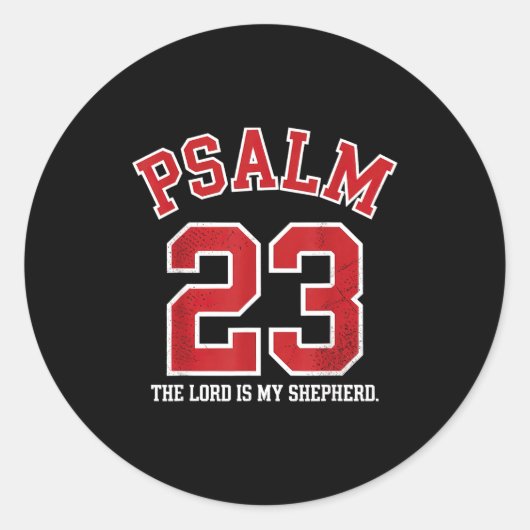 Psalm 23 The Lord Is My Shepherd Runder Aufkleber (Vorderseite)
