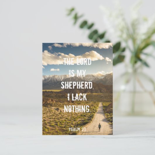 Psalm 23 The LORD is my shepherd, Scripture Poster Postkarte (Stehend Vorderseite)