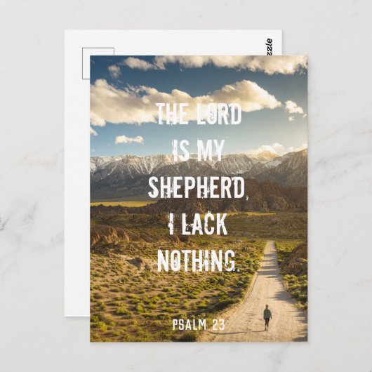Psalm 23 The LORD is my shepherd, Scripture Poster Postkarte (Vorne/Hinten)