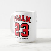 Psalm 23 Varsity Sports Red Black Christlich Kaffeetasse (Vorderseite Links)