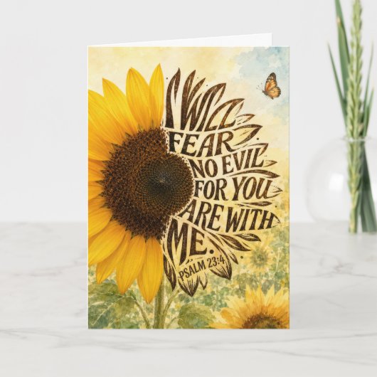 Psalm 23 Vers 4 in Sonnenblume Karte (Vorderseite)