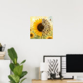 Psalm 23 Vers 4 in Sonnenblume Poster (Heimbüro)