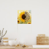 Psalm 23 Vers 4 in Sonnenblume Poster (Küche)