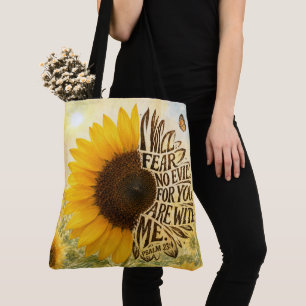 Psalm 23 Vers 4 in Sonnenblume Tasche