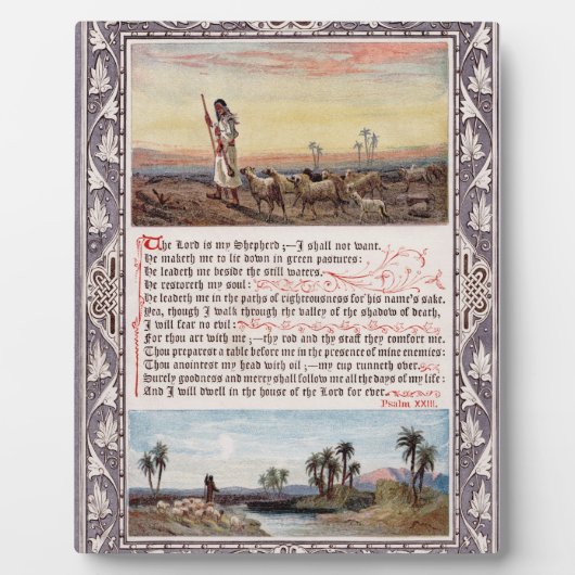 Psalm 23 Vintag Fotoplatte (Vorderseite)