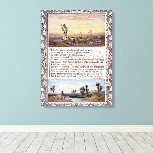Psalm 23 Vintag Leinwanddruck (Insitu (Holzboden))
