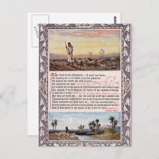 Psalm 23 Vintag Postkarte (Vorne/Hinten)